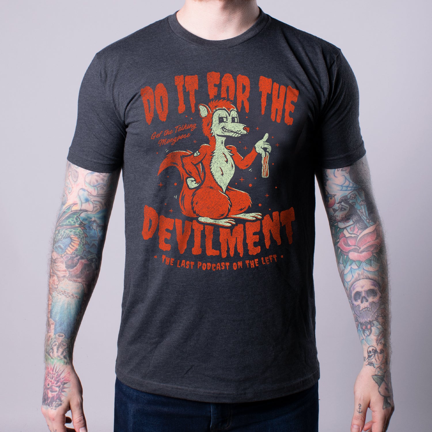 Gef Tee Front featuring text do it for the devilment