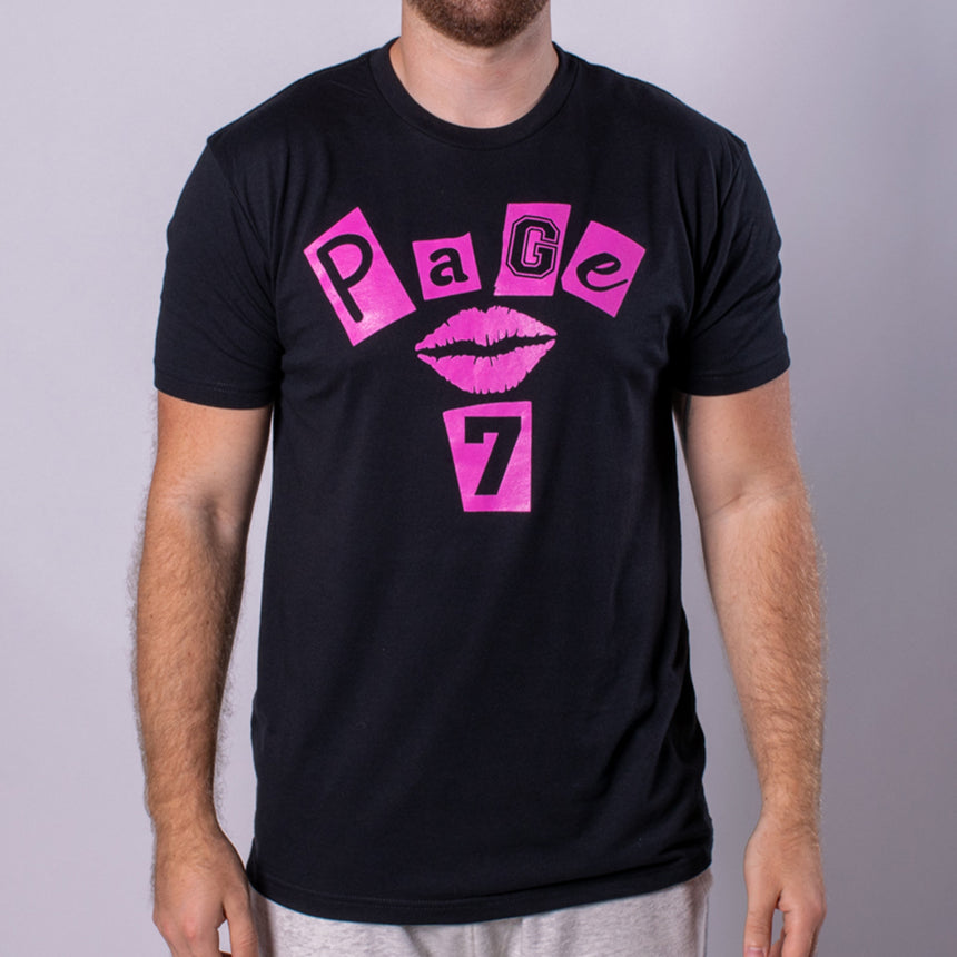 Page 7 Men's Burn Book Tee black with pink graphic