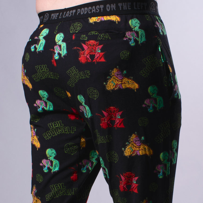 mens lounge pant featuring trippy print