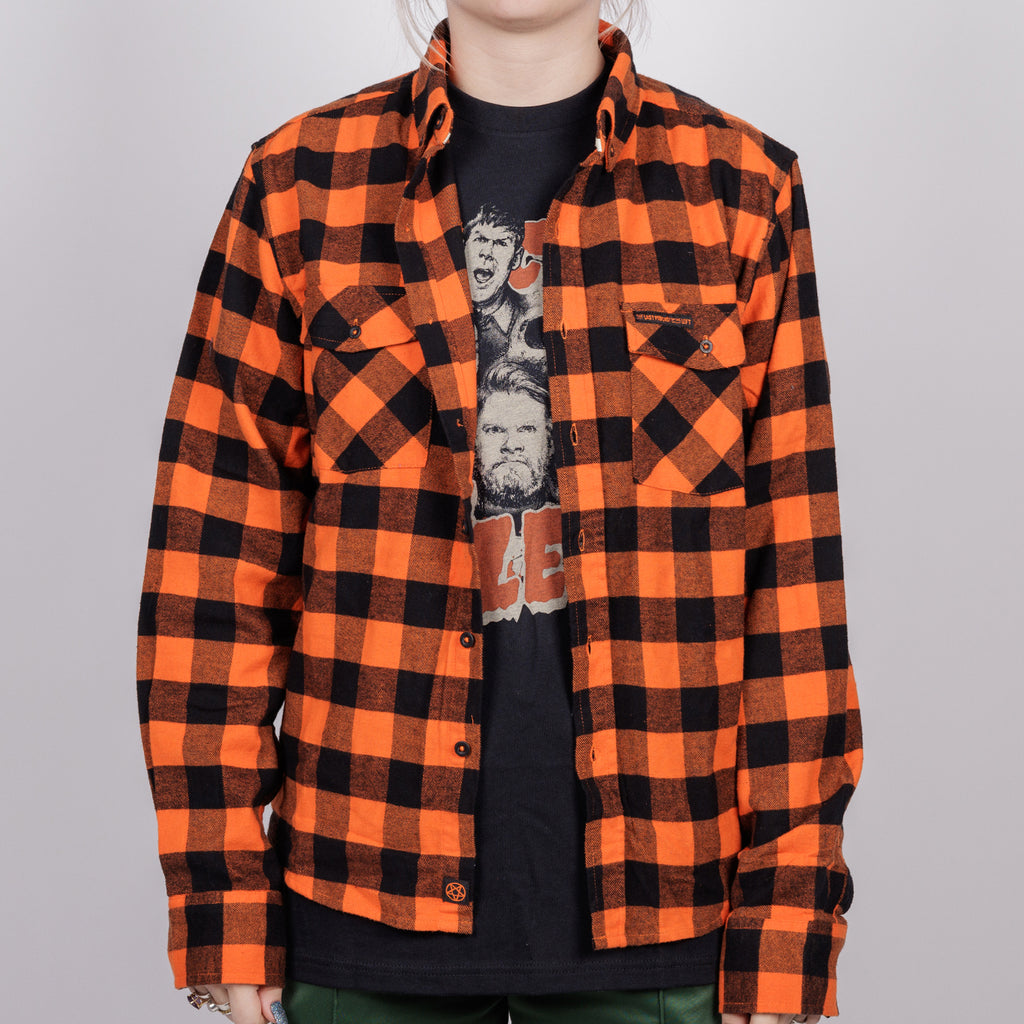 Flannel Buttondown - Orange/Black Buffalo Plaid – LPOTL Merch