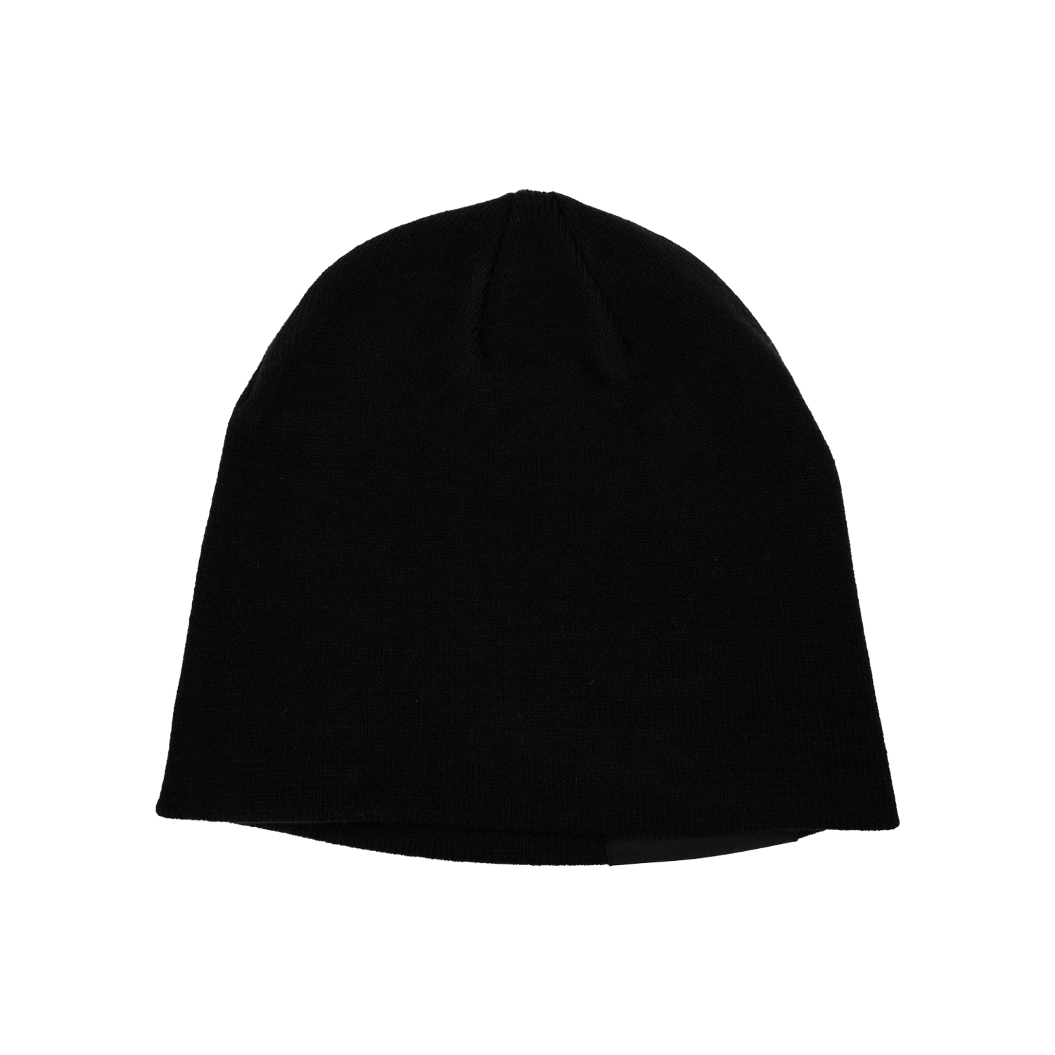 Rear view of black beanie