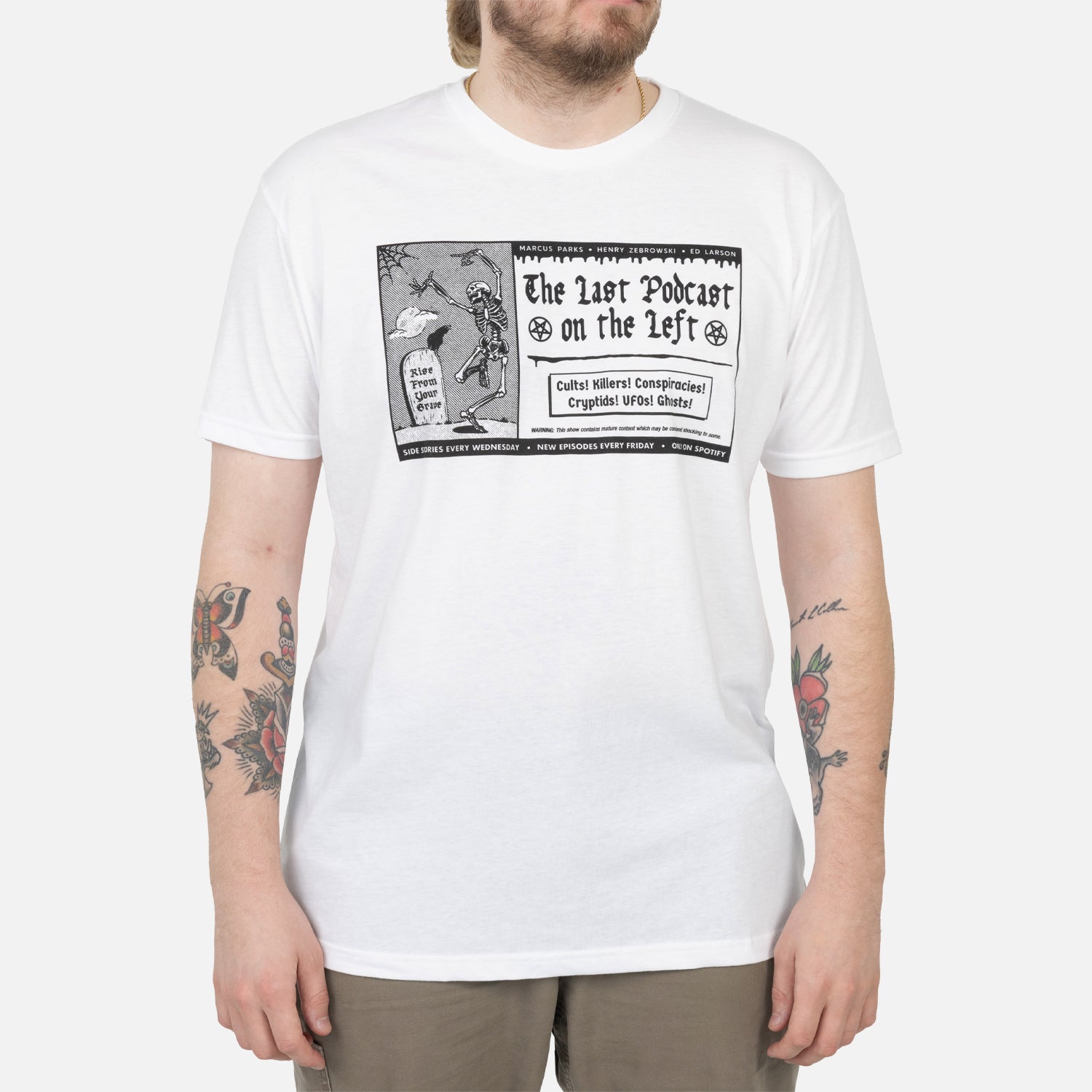 White Vintage Pulp Ad 2.0 Tee on male model