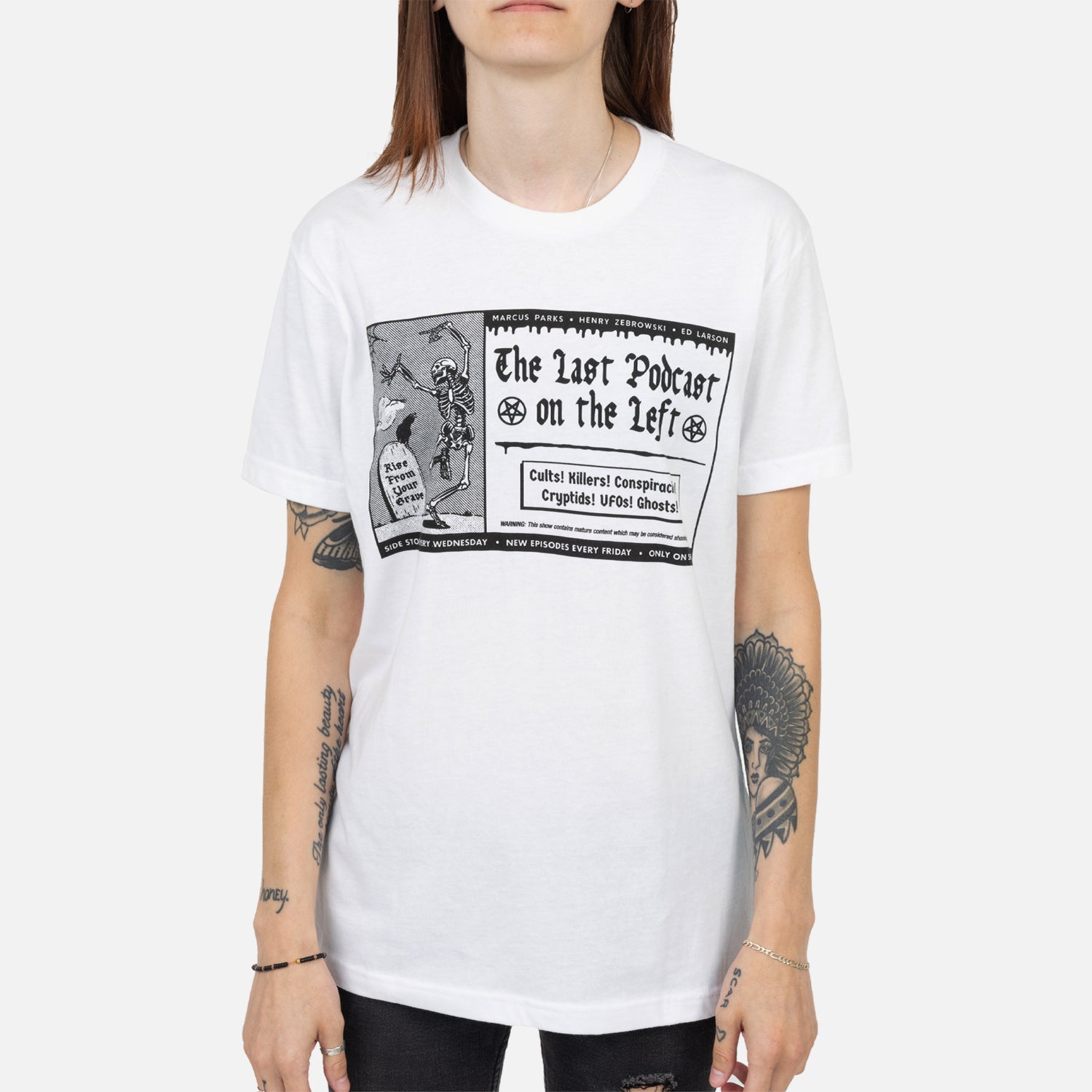 White Vintage Pulp Ad 2.0 Tee on female model