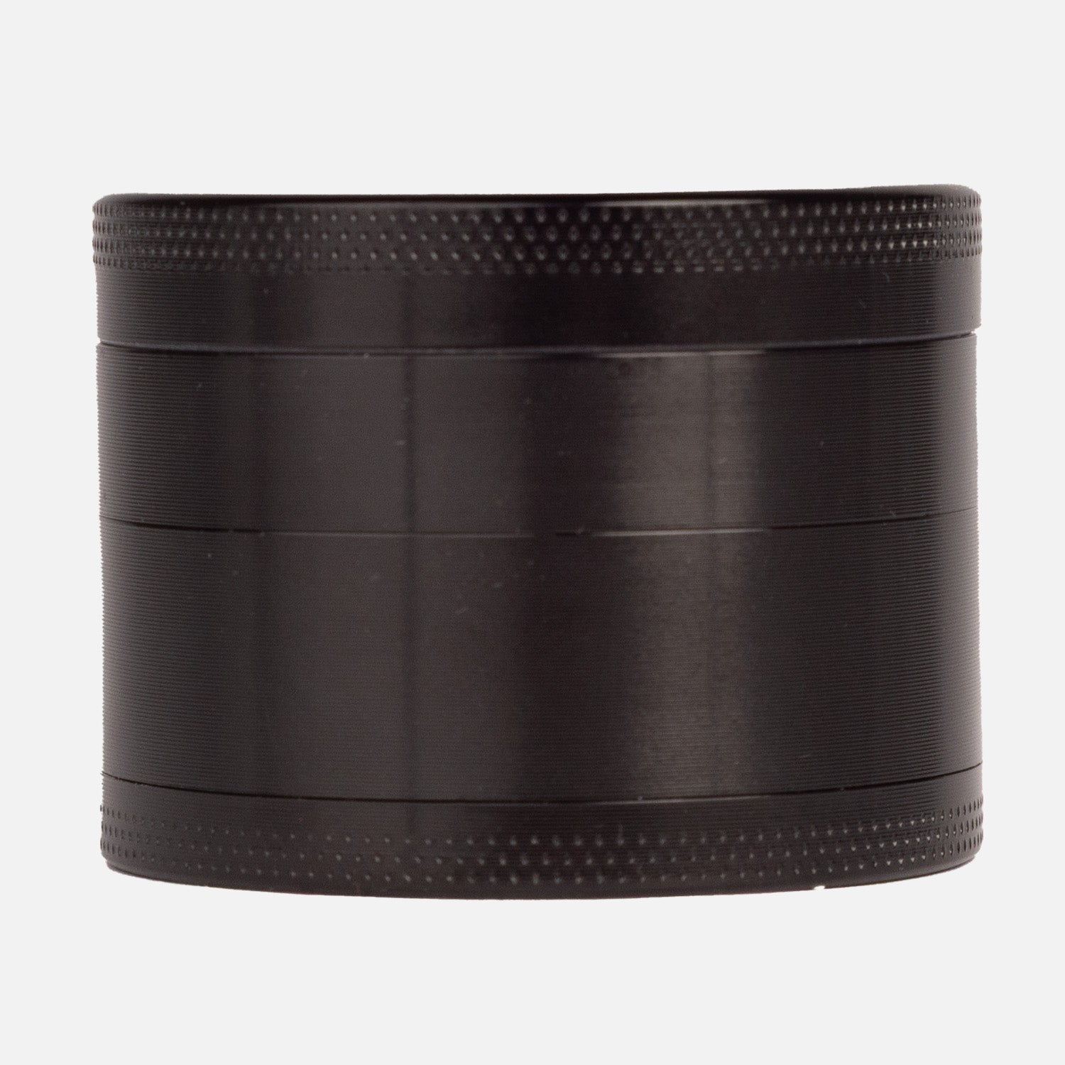 side view of black herb grinder