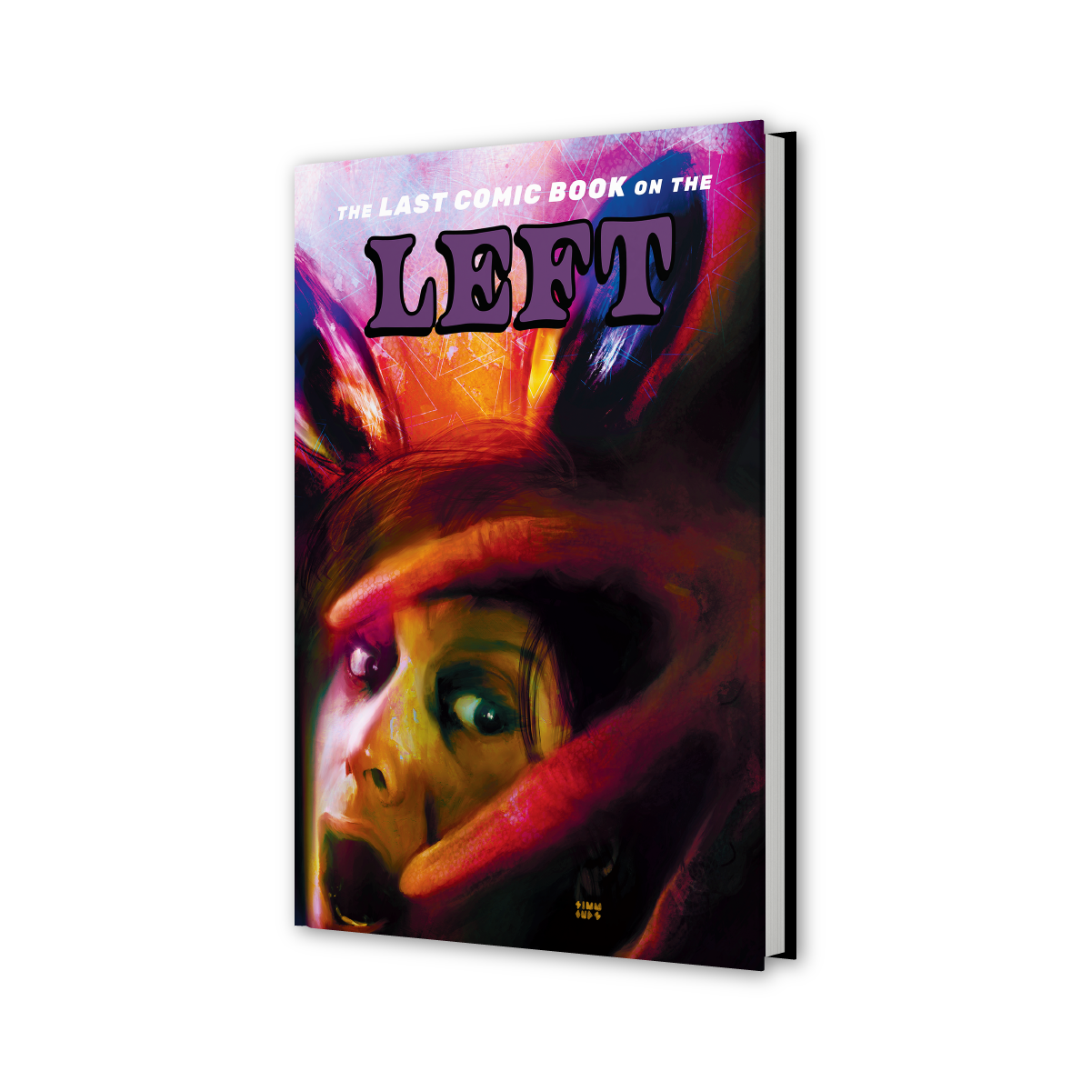 Comic book titled 'The Last Comic Book on the Left' with a colorful cover featuring a character's face.