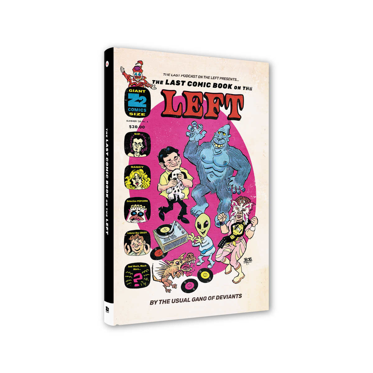 Comic book cover with cartoon characters on a white background