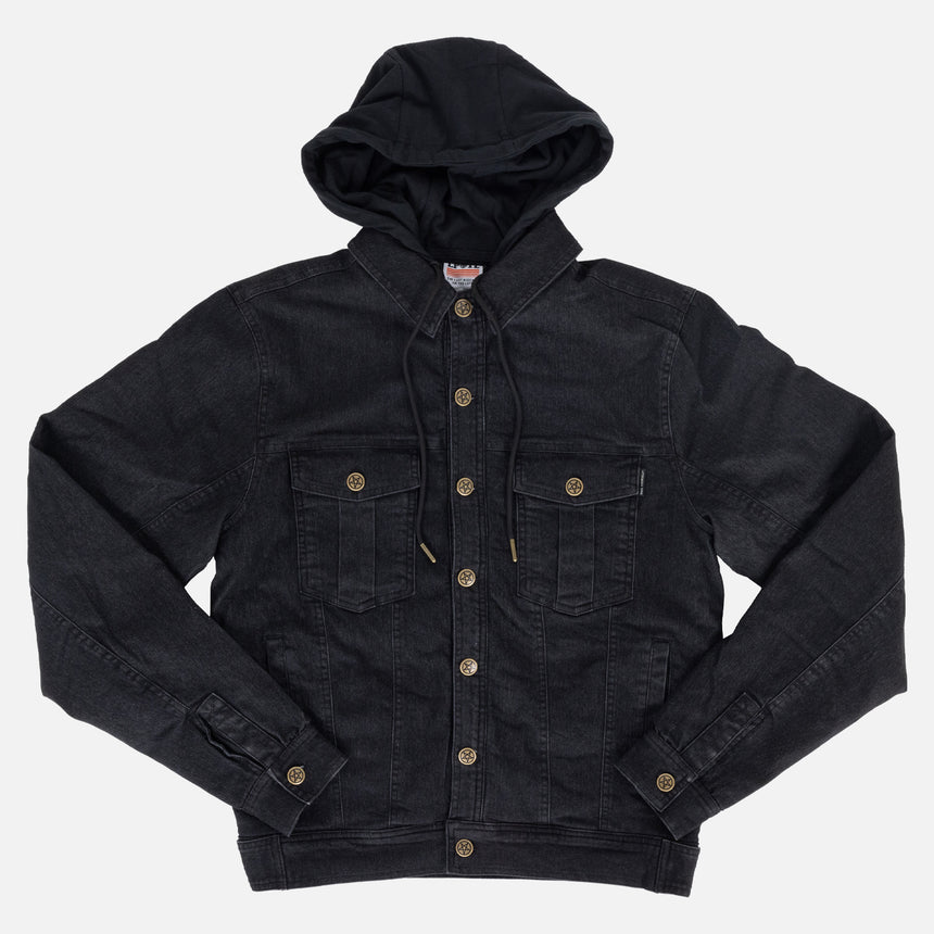 Hooded denim jacket - Black - Men | H&M