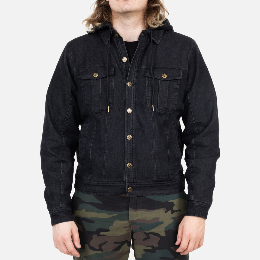 Black Vintage hooded denim jacket