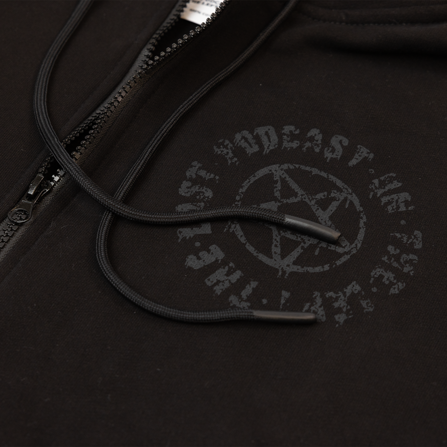 Garment Washed Full-Zip Hoodie