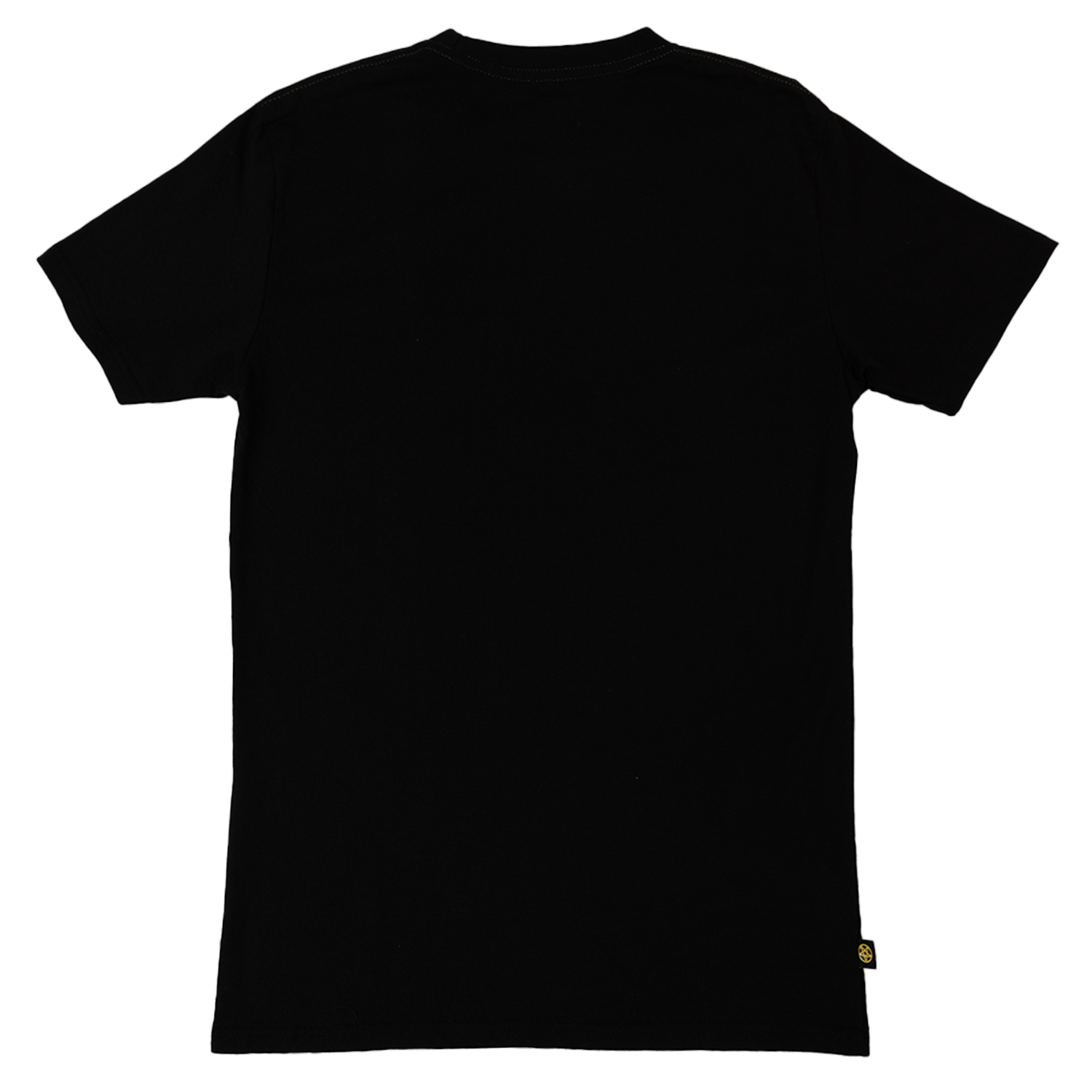 rear view of black here's henry tee