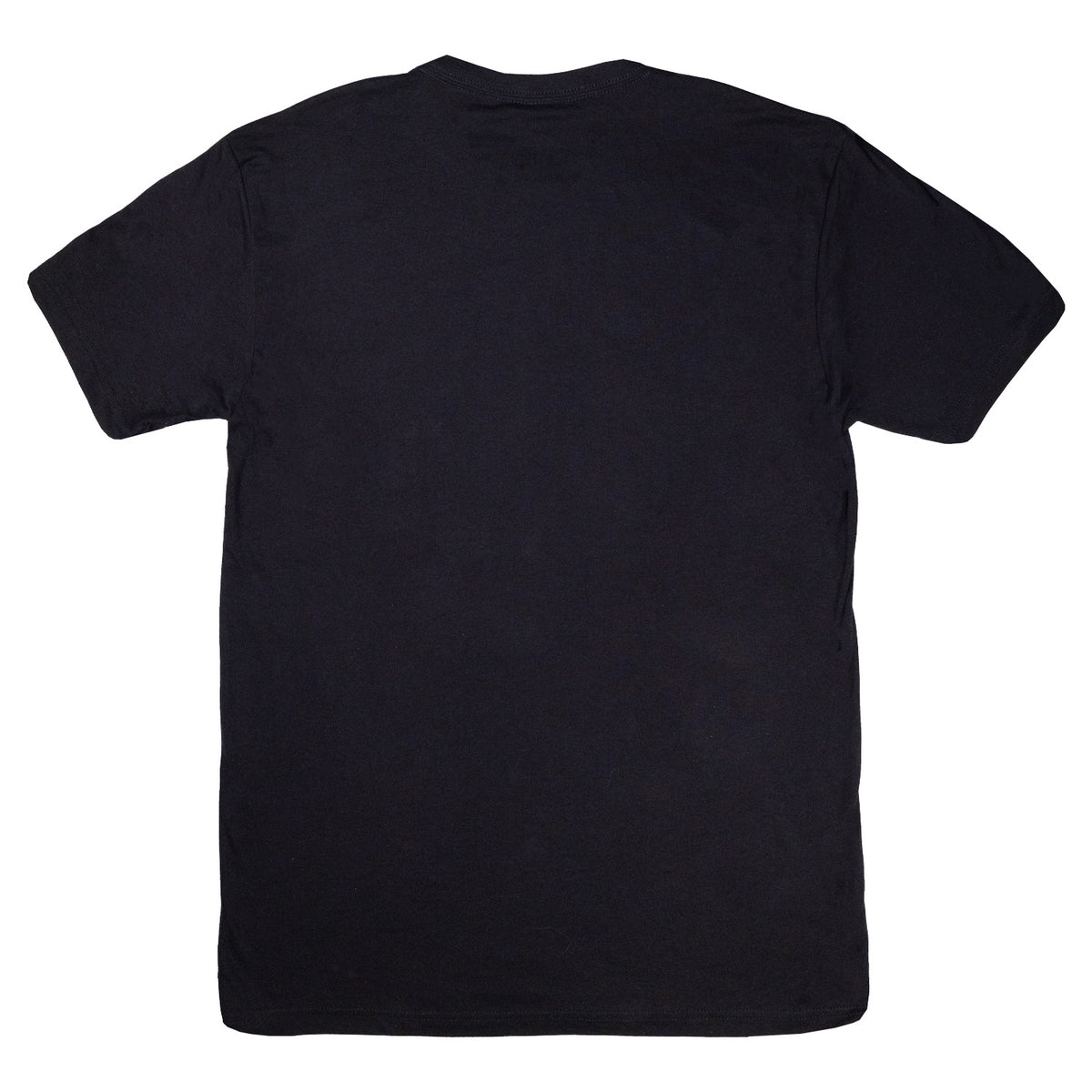 Rear view of black tee