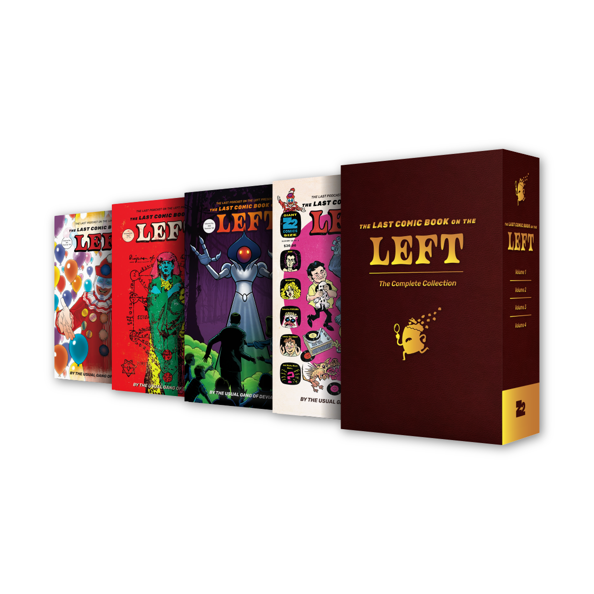 Collection of comic books titled 'The Last Comic Book on the Left' on a white background