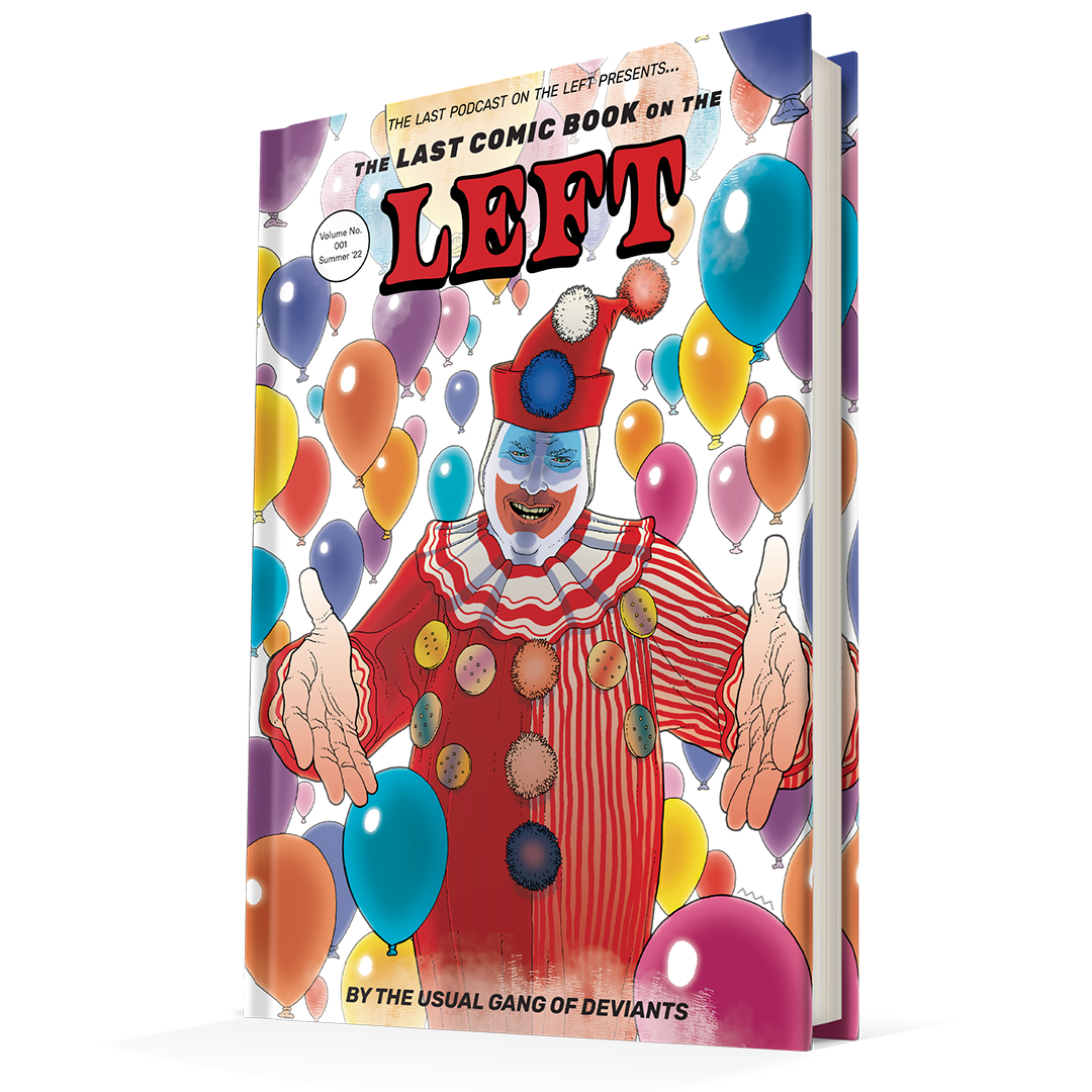 Comic book cover with a clown and balloons on a white background