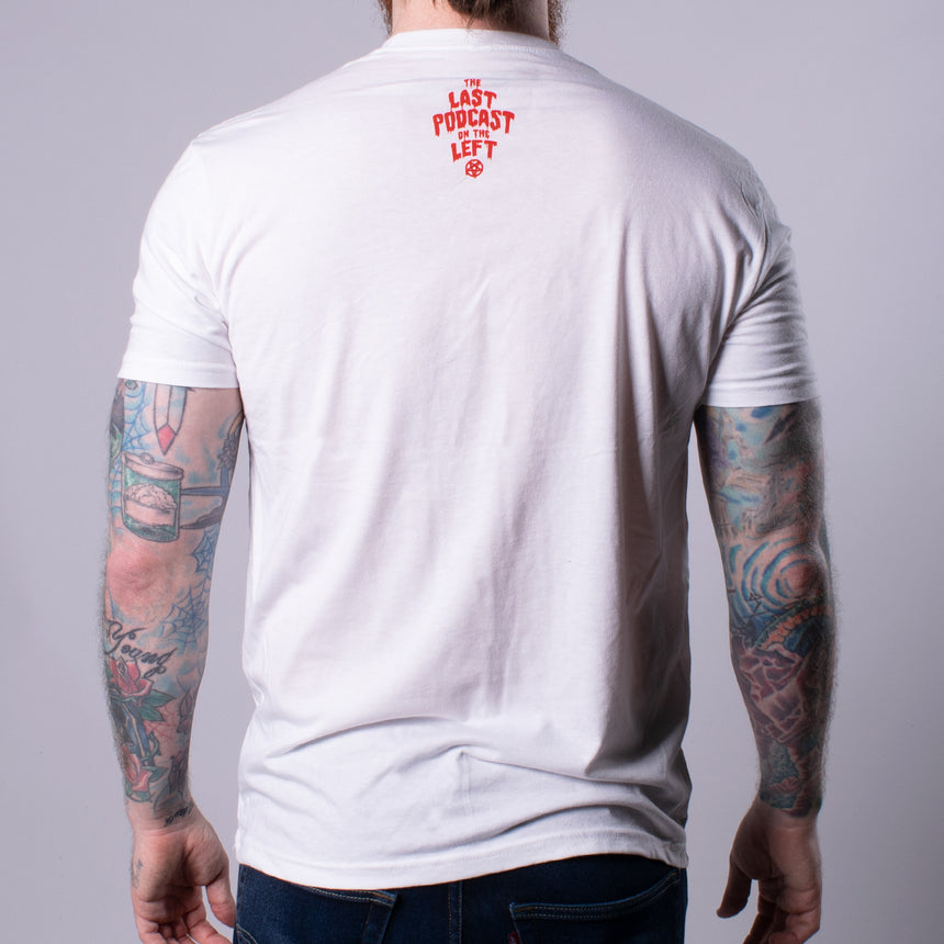 Hail Satan! Men's Tee front white with red text
