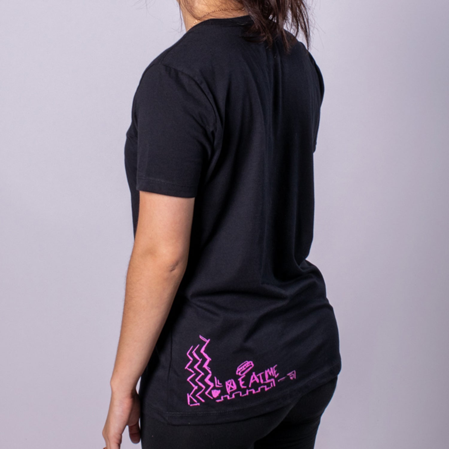 Page 7 Burn Book Women's Relaxed Tee back black with pink graphic
