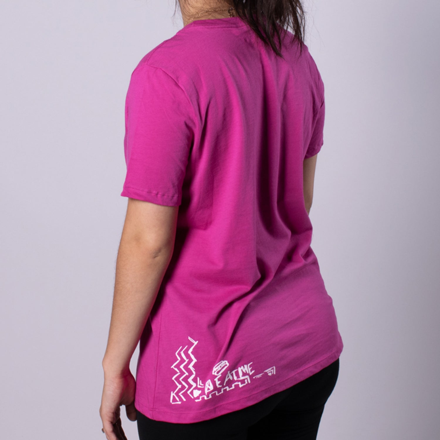 Page 7 Burn Book Women's Relaxed Tee back berry with white graphic