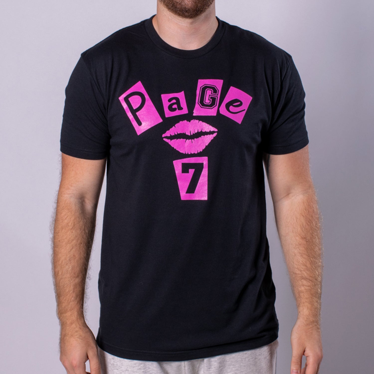 Page 7 Men's Burn Book Tee black with pink graphic