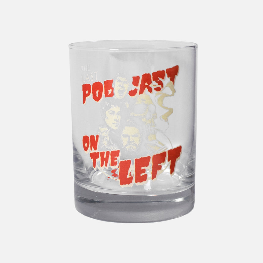 classic last podcast on the left logo on old fashion glass