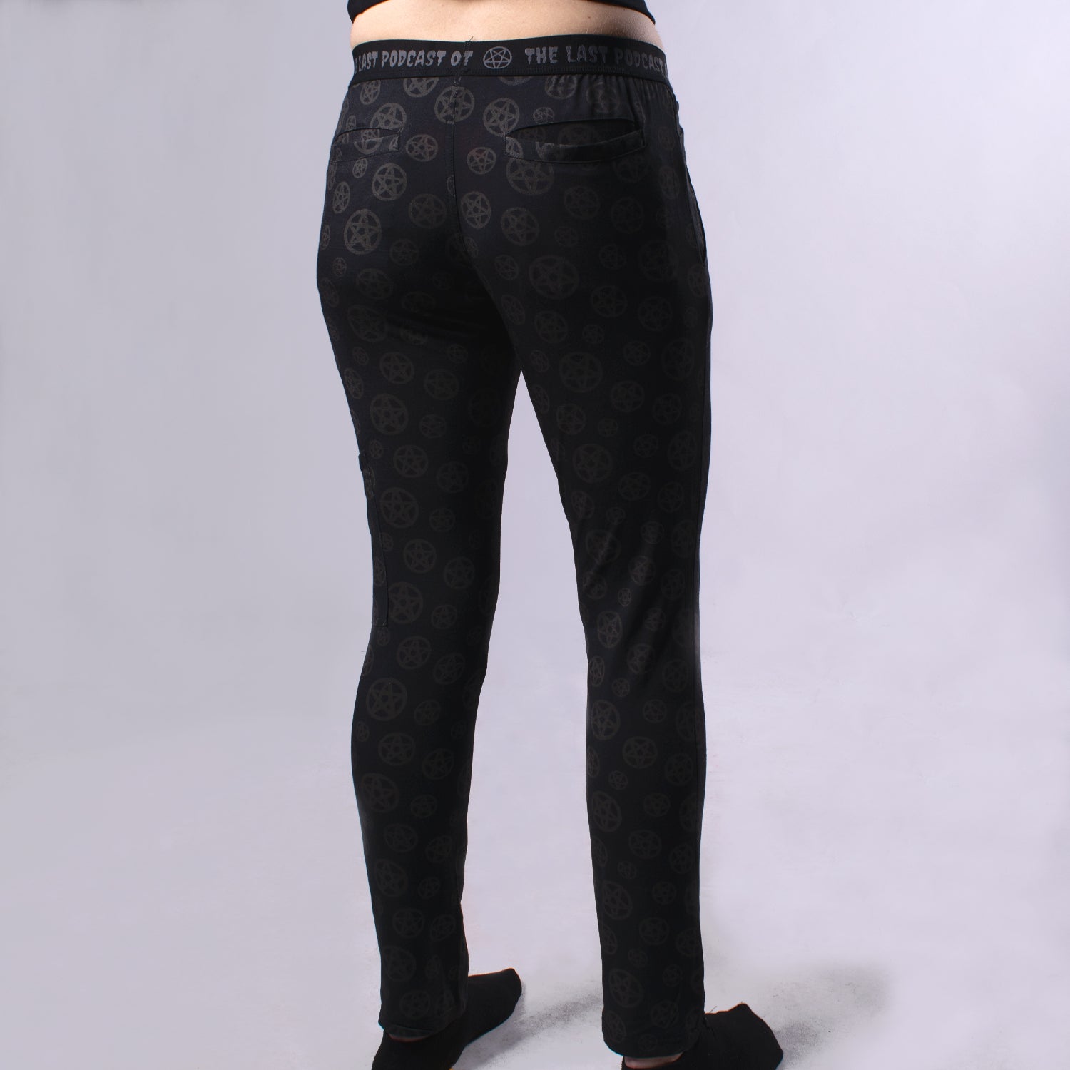 ladies lounge pant with pentagram pattern back