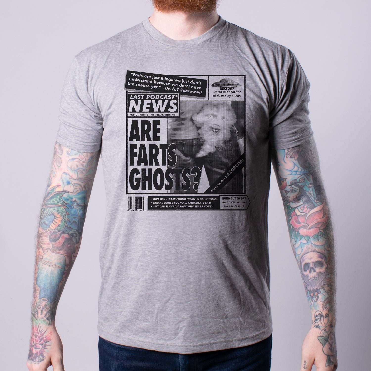 mens are farts ghosts newprint graphic tee