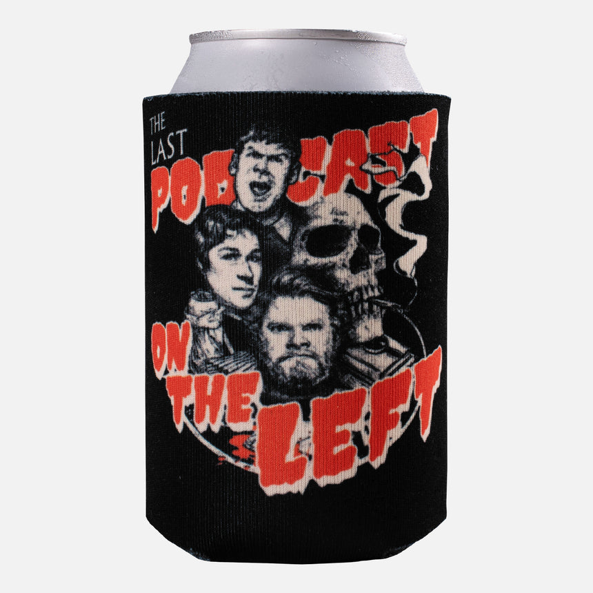 photo of last podcast on the left koozie with can inserted.