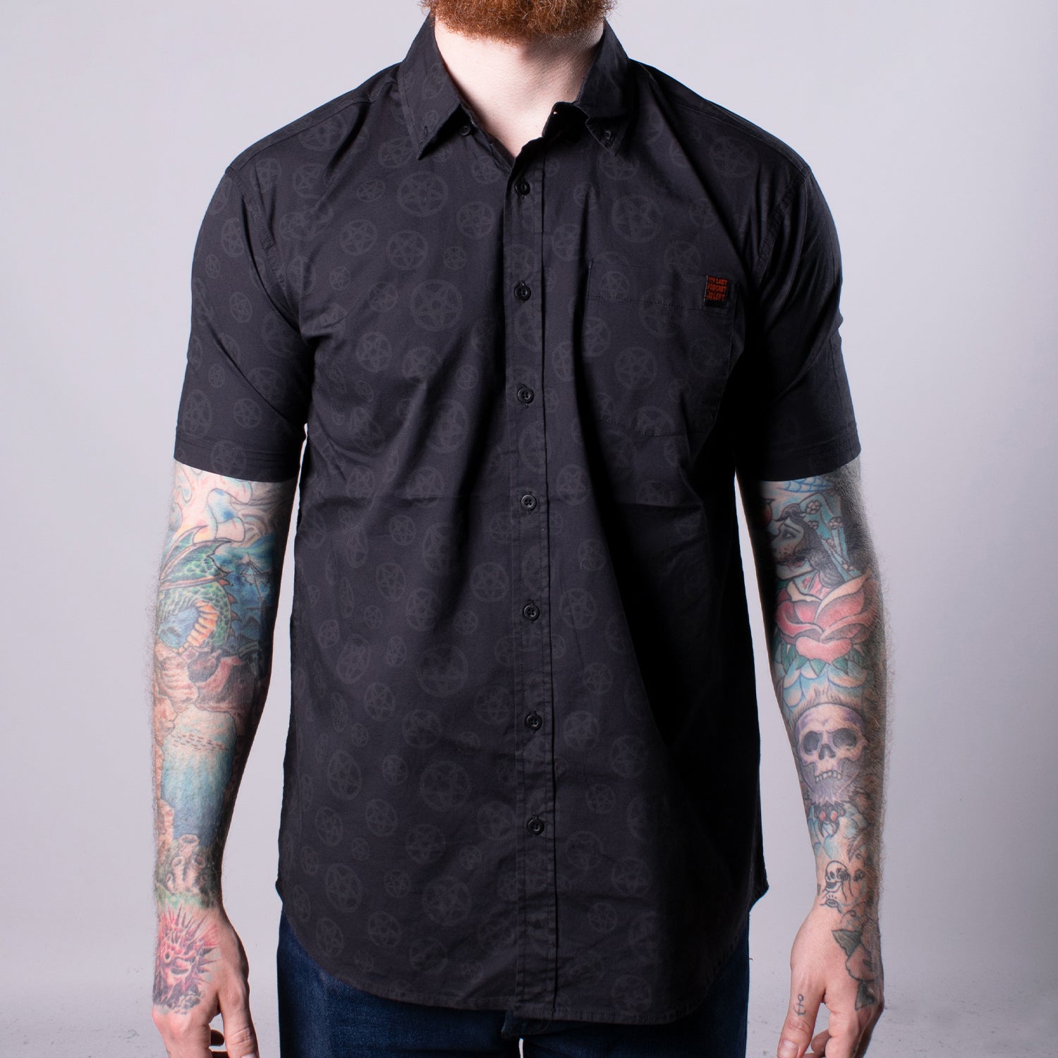 The Occult Short Sleeve Stretch Cotton Buttondown man